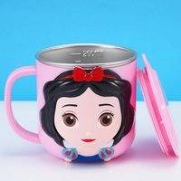 Disney Cute Cartoon Milk Cup 300ml Creative Drink Water Juice Cup Mickey Stainless Steel Mugs, Slowmoose