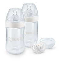 NUK Box 2 Bib Nature Sense 260ml S ja M TC + 1 Juice Genius 0-6m sekoitettu