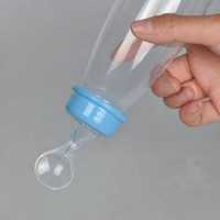 Baby Bottle With Spoon Food Rice Paste Feeding, Convenient And Practical, Slowmoose