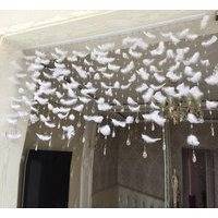 Room Divider Feather Hang Wall Crystal Curtain, Slowmoose