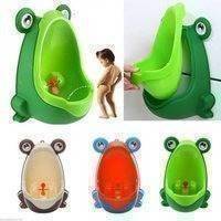 Children Cartoon Frog Shape Potty Suction Cups Wall-mounted Urinal (green), Slowmoose