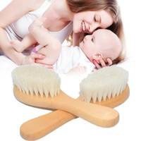 Natural Wool Baby Brush Comb, Newborn Hair Brush Infant Comb For Head Massager, Slowmoose