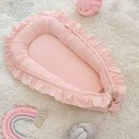 Irrotettava makuupesa vauvan sängylle, jossa on tyyny - matkasänky vauvansänky pikkulasten patja - beige, Slowmoose