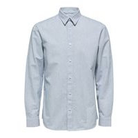 Linen and organic cotton slim fit shirt, Selected