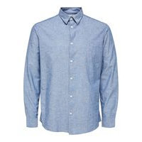 Linen-organic cotton blend shirt, Selected