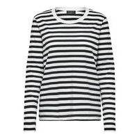 Curve organic cotton striped t-shirt, Selected