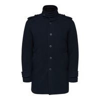 Funnel neck wool coat, Selected