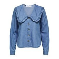 Statement collar denim shirt, Selected