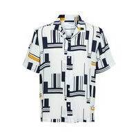 Abstract print cuban collar shirt, Selected