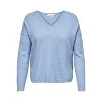 Curvy v-neck knitted pullover, Only