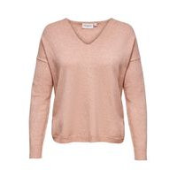 Curvy v-neck knitted pullover, Only