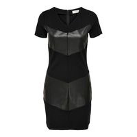 Faux leather detail dress, Only