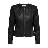 Peplum detailed faux leather jacket, Only