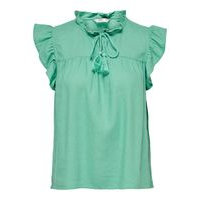 Frill detailed linen blend top, Only