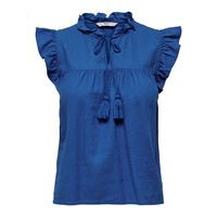 Frill detailed linen blend top, Only