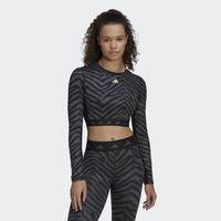 Hyperglam Techfit Crop Long Sleeve Zebra Tee, adidas