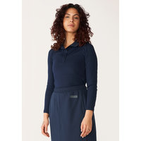 Rumi long sleeve poloshirt, Navy, Röhnisch