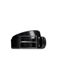 Vegetable-tanned leather belt with gunmetal hardware, Hugo boss