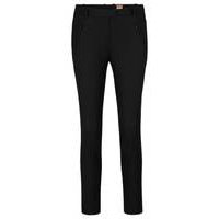 Cropped slim-fit trousers with zipped hems, Hugo boss