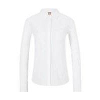 Regular-fit blouse in stretch-cotton poplin, Hugo boss