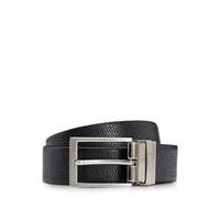 Reversible belt in Italian leather with branded keeper, Hugo boss