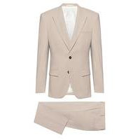 Three-piece slim-fit suit in patterned cloth, Hugo boss