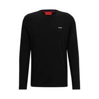 Long-sleeved T-shirt in cotton jersey with logo print, Hugo boss