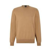 Pure-cotton regular-fit sweater with embroidered logo, Hugo boss