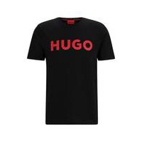 Cotton-jersey regular-fit T-shirt with contrast logo, Hugo boss