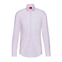 Slim-fit shirt in printed cotton canvas, Hugo boss