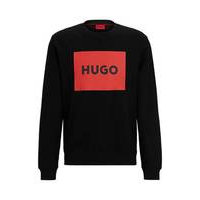 Cotton-terry sweatshirt with logo detail, Hugo boss