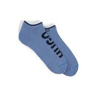 Two-pack of cotton-blend ankle socks with logos, Hugo boss