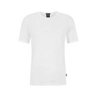 Slim-fit short-sleeved T-shirt in mercerised cotton, Hugo boss