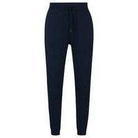 Cotton-terry tracksuit bottoms with logo patch, Hugo boss