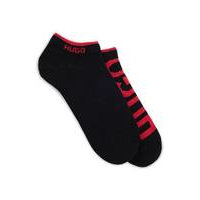 Two-pack of cotton-blend ankle socks with logos, Hugo boss