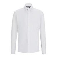 Regular-fit shirt in structured cotton-blend jersey, Hugo boss