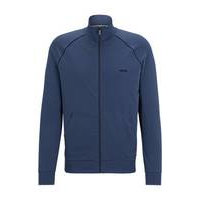 Logo-embroidered zip-up jacket in stretch cotton, Hugo boss