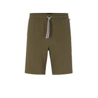 Stretch-cotton shorts with embroidered logo, Hugo boss