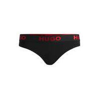 Stretch-cotton thong with logo waistband, Hugo boss