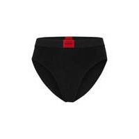 High-waisted stretch-cotton briefs with red logo label, Hugo boss