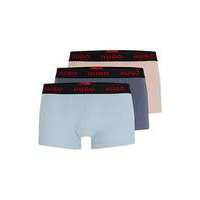 Three-pack of logo-waistband trunks in stretch cotton, Hugo boss