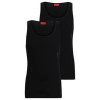 Two-pack of stretch-cotton tank tops with logo, Hugo boss