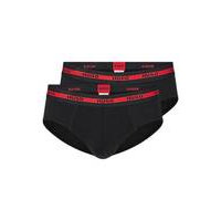 Two-pack of stretch-cotton briefs with logo waistbands, Hugo boss