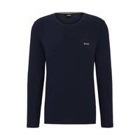 Stretch-cotton regular-fit T-shirt with embroidered logo, Hugo boss