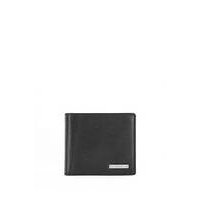 Italian-leather wallet with polished-silver branding, Hugo boss