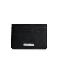 Embossed-leather card holder with logo plaque, Hugo boss