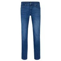 Slim-fit jeans in blue Italian cashmere-touch denim, Hugo boss