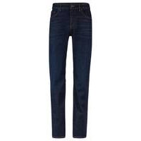 Regular-fit jeans in dark-blue comfort-stretch denim, Hugo boss