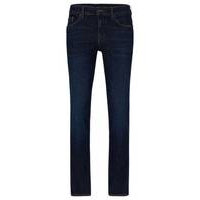 Slim-fit jeans in dark-blue comfort-stretch denim, Hugo boss