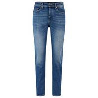 Tapered-fit jeans in blue comfort-stretch denim, Hugo boss